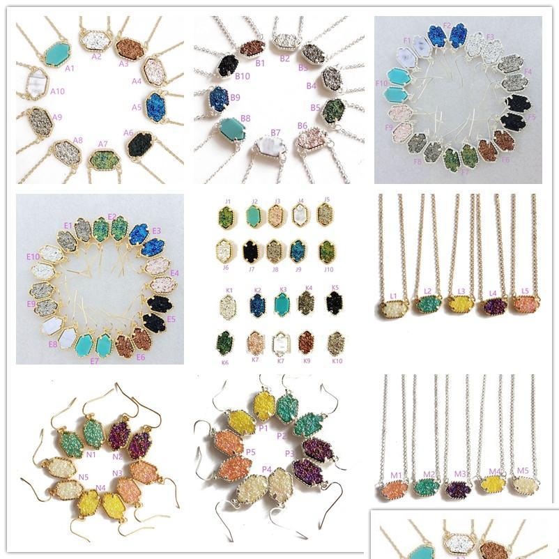 Pendant Necklaces Fashion Druzy Drusy Necklace Earrings Designer Sier Gold Plated Necklaces Earings Women Brand Jewelry Drop Deliver Dhlng
Pendant Necklaces Fashion Druzy Drusy Necklace Earrings Designer Sier Gold Plated Necklaces Earings Women Brand Jewelry Drop Deliver Dhlng