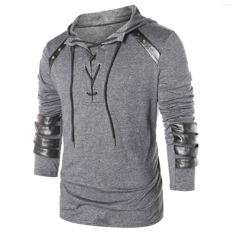 Men's Hoodies Gothic Fashion Men Outerwear Full Sleeve Drawstring Pullover Sweatshirt Vintage Faux Leather Patchwork Lace Up Hoodie, Army green
Men's Hoodies Gothic Fashion Men Outerwear Full Sleeve Drawstring Pullover Sweatshirt Vintage Faux Leather Patchwork Lace Up Hoodie, Army green