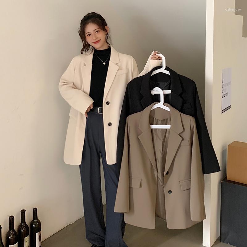 Women' Suits 2022 Elegant Single Button Women Blazer Fashion Vintage Solid Loose Work Wear Tops Outerwear Female Jacket, Black
Women' Suits 2022 Elegant Single Button Women Blazer Fashion Vintage Solid Loose Work Wear Tops Outerwear Female Jacket, Black