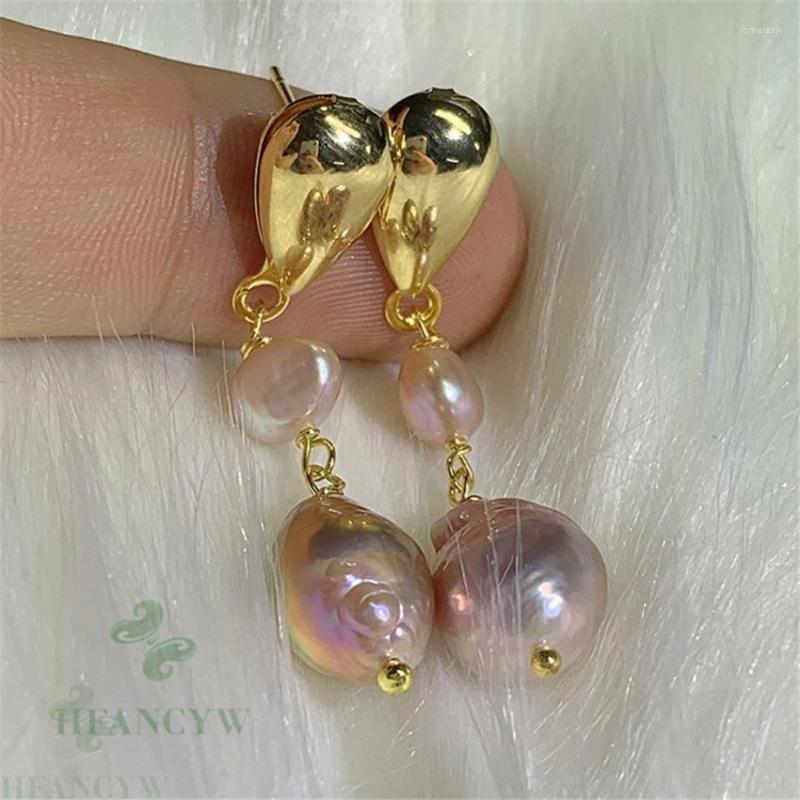 Dangle Earrings 10-12mm Color Baroque Pearl Earring 18k Gold Ear Drop Wedding Fashion Flawless Jewelry Natural Women Cultured
Dangle Earrings 10-12mm Color Baroque Pearl Earring 18k Gold Ear Drop Wedding Fashion Flawless Jewelry Natural Women Cultured
