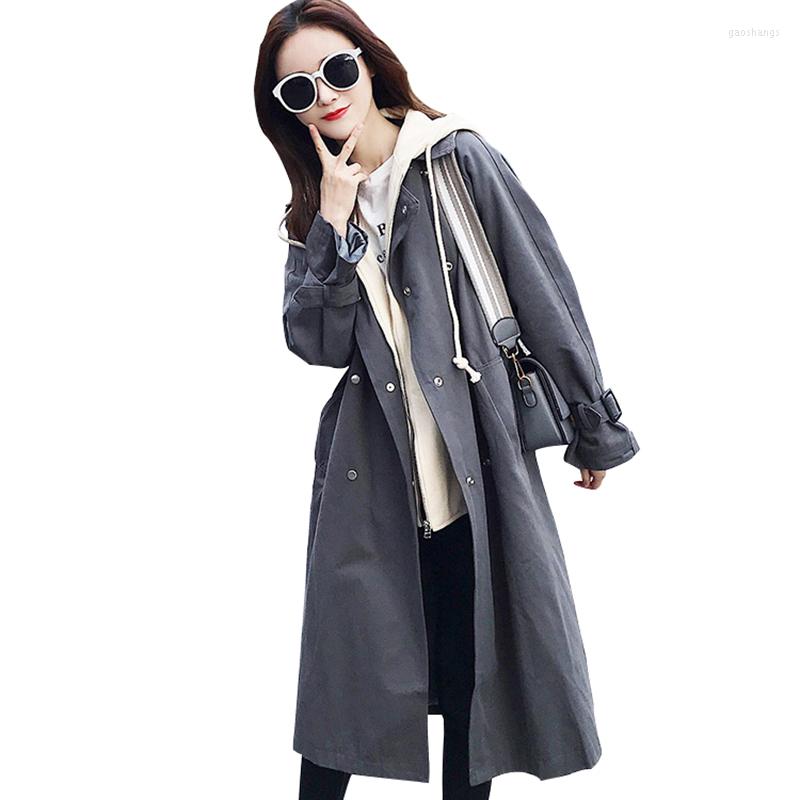 Women' Trench Coats Spring High Quality Tied Waist Long Windbreaker 2022 Women Hooded Overknee Coat Casual Raglan Sleeve Loose Overcoat, Gray
Women' Trench Coats Spring High Quality Tied Waist Long Windbreaker 2022 Women Hooded Overknee Coat Casual Raglan Sleeve Loose Overcoat, Gray