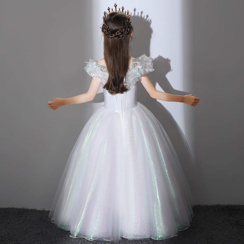 New Long Princess Cinderella wer Girl Dresses Off-the-shoulder or Length Ball Gown Blue Kids Pageant Gowns Christmas Design Custom Made