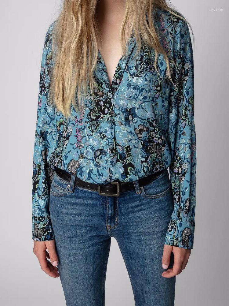 Women' Blouses 2022 Autumn Viscose Floral Print Blue Color Women Long Sleeve Shirt Midi Skirt
Women' Blouses 2022 Autumn Viscose Floral Print Blue Color Women Long Sleeve Shirt Midi Skirt