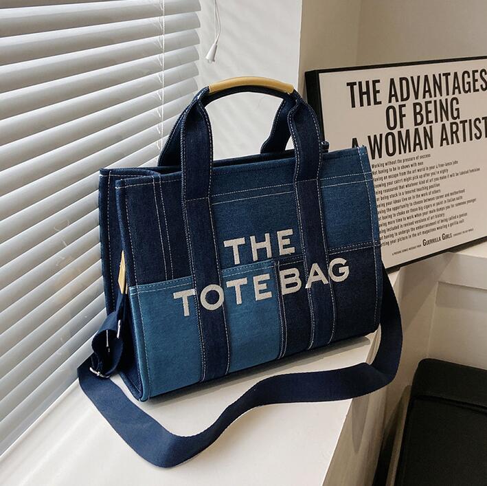 Shopping Bags Fashion Totes Marc Jocobs Large Capacity Autumn New Alphabet Women's Shoulder Bag Embroidery Jean Tote Bags Handbags J009, Blue
Shopping Bags Fashion Totes Marc Jocobs Large Capacity Autumn New Alphabet Women's Shoulder Bag Embroidery Jean Tote Bags Handbags J009, Blue