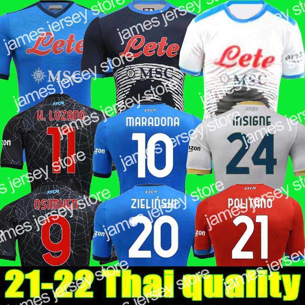 Soccer Jerseys 21 22 Napoli soccer jerseys Naples football shirt blue 2021 Halloween Osimhen KOULIBALY camiseta de futbol INSIGNE Maradona maillot foot