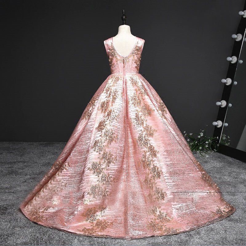 Lace Flower Girl Dresses For Wedding Vintage Jewel Short Sleeves A Line Girls Pageant Sweep Train Kids Birthday Prom Dress Formal Wear