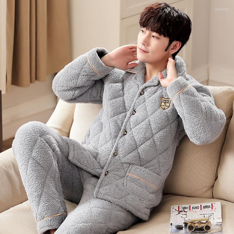 Men's Sleepwear Sets Brand Pajama Men's For Winter Three-layer Quilted Flannel Thicken Warm Pijamas Suit Man Luxury Home Wear Pyjama, Navy
Men's Sleepwear Sets Brand Pajama Men's For Winter Three-layer Quilted Flannel Thicken Warm Pijamas Suit Man Luxury Home Wear Pyjama, Navy