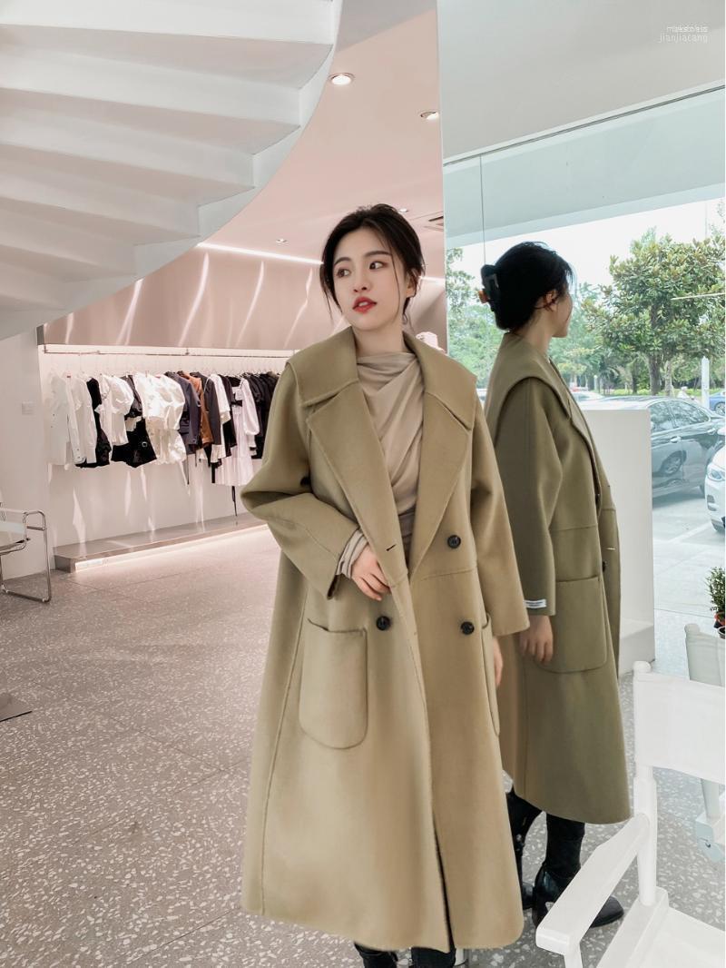 Women's Wool Women's & Blends 2022 Autumn Winter Navy Collar Double-sided Coat Korean Style Long Over-the-knee Loose Beltless, Black
Women's Wool Women's & Blends 2022 Autumn Winter Navy Collar Double-sided Coat Korean Style Long Over-the-knee Loose Beltless, Black