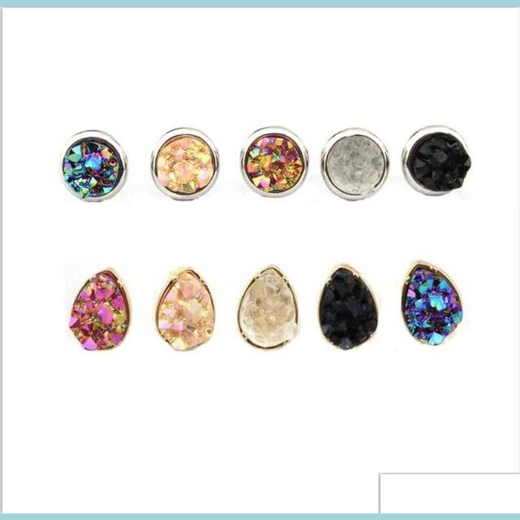Stud Fashion Gold Sier Round Teardrop Square Druzy Stud Earrings Mini Geometric Dot Black Quartze Stone Drusy Earring Jewelry Drop De Dho2U
Stud Fashion Gold Sier Round Teardrop Square Druzy Stud Earrings Mini Geometric Dot Black Quartze Stone Drusy Earring Jewelry Drop De Dho2U