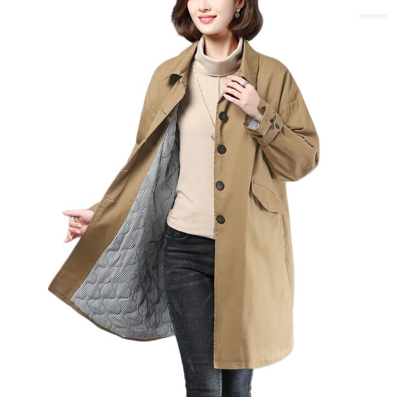Women's Trench Coats Autumn Winter Cold Cotton Jacket Loose Plus Size Casual Coat Women's Long Windbreaker Thickened Warm Windproof, Khaki
Women's Trench Coats Autumn Winter Cold Cotton Jacket Loose Plus Size Casual Coat Women's Long Windbreaker Thickened Warm Windproof, Khaki