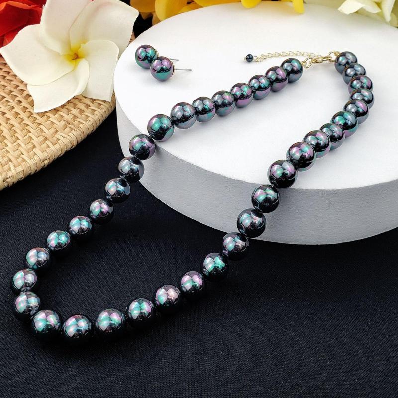 Necklace Earrings Set Fashion Hawaiian Large Shell Pink Black 12mm Pearl Choker Two Pieces Samoan Polynesian Tonga, Picture shown
Necklace Earrings Set Fashion Hawaiian Large Shell Pink Black 12mm Pearl Choker Two Pieces Samoan Polynesian Tonga, Picture shown