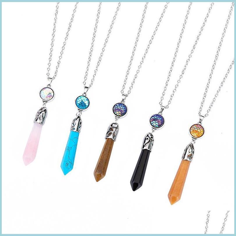 Pendant Necklaces Mermaid Fish Scale Charms Hexagon Prism Natural Stone Pendant Necklace With Stainless Steel Chains Women Jewelry D Dhqlr
Pendant Necklaces Mermaid Fish Scale Charms Hexagon Prism Natural Stone Pendant Necklace With Stainless Steel Chains Women Jewelry D Dhqlr