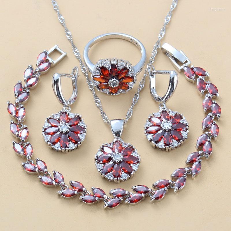 Necklace Earrings Set Natural Red Garnet CZ Bridal Costume Women Wedding Bracelet Length 17.5 3 CM Ring Size 6/7/8/9/10, Picture shown
Necklace Earrings Set Natural Red Garnet CZ Bridal Costume Women Wedding Bracelet Length 17.5 3 CM Ring Size 6/7/8/9/10, Picture shown