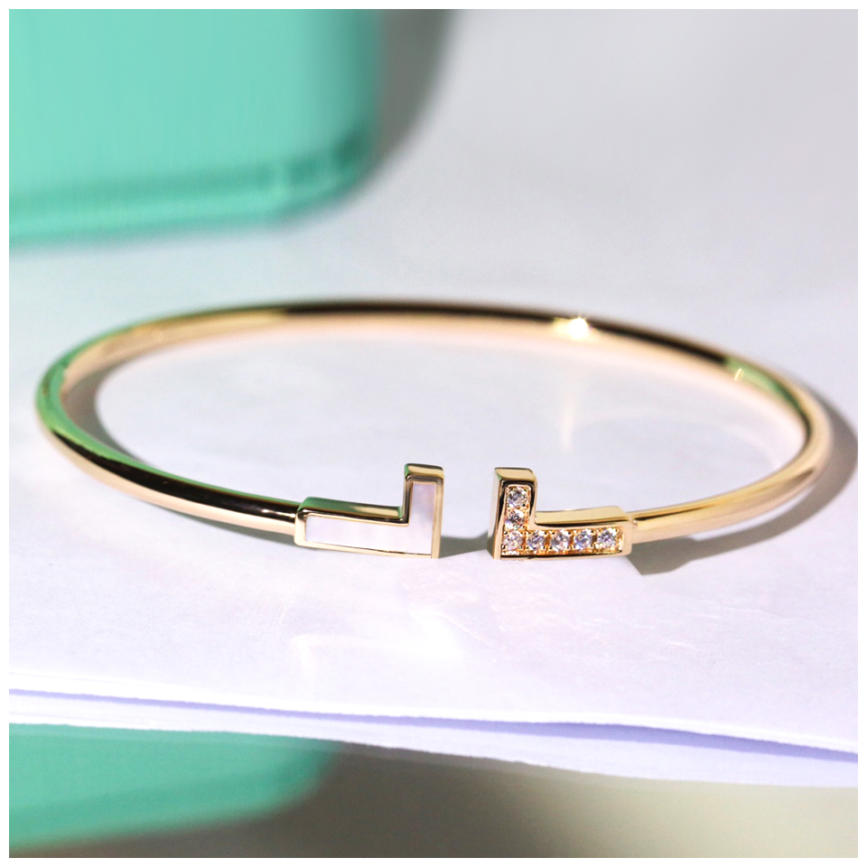 T Bracelet Mens Cuff Bracelets Diamond Bangle Braclets Designer Partner Armband Cuff Gold Bangles Latest Design Braclet For Boyfriend Pulsera Oro