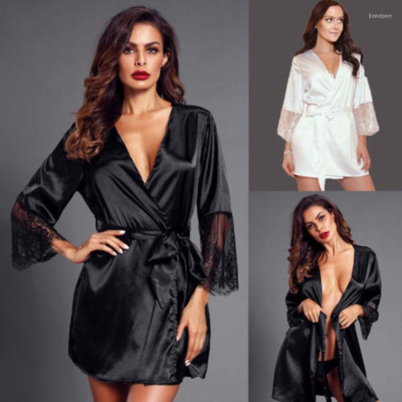 Women' Sleepwear Women Sexy Lingerie Lace Dress Female Nightgown Long Sleeves Women' Pajamas Satin Robe Nightwear Nightie, Black
Women' Sleepwear Women Sexy Lingerie Lace Dress Female Nightgown Long Sleeves Women' Pajamas Satin Robe Nightwear Nightie, Black