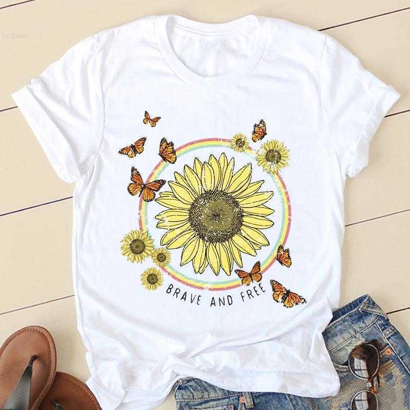 Women's T-Shirt Women Fashion Lady Graphic Sunflower Butterfly Cute 2022 Top T-shirts Female T Cartoon Clothes Short Sleeve Casual Tshirt Te, Sn26688
Women's T-Shirt Women Fashion Lady Graphic Sunflower Butterfly Cute 2022 Top T-shirts Female T Cartoon Clothes Short Sleeve Casual Tshirt Te, Sn26688