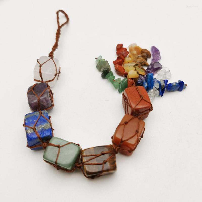 Pendant Necklaces Fashion Natural 7 Chakra Stone Car Pendants Hanging Decoration Amulet Healing Charm Chips Merkaba Weaving Home Decor
Pendant Necklaces Fashion Natural 7 Chakra Stone Car Pendants Hanging Decoration Amulet Healing Charm Chips Merkaba Weaving Home Decor