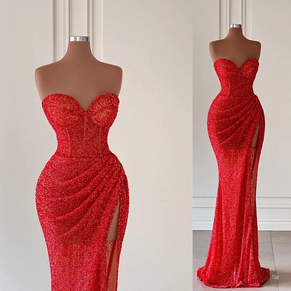 Red Prom Dresses Strapless Sleeveless Sweetheart Appliques Sequins Beaded Evening Dresses Lace Floor Length Side Slit Evening Dresses Gowns Plus Size Custom Made, Chocolate
Red Prom Dresses Strapless Sleeveless Sweetheart Appliques Sequins Beaded Evening Dresses Lace Floor Length Side Slit Evening Dresses Gowns Plus Size Custom Made, Chocolate