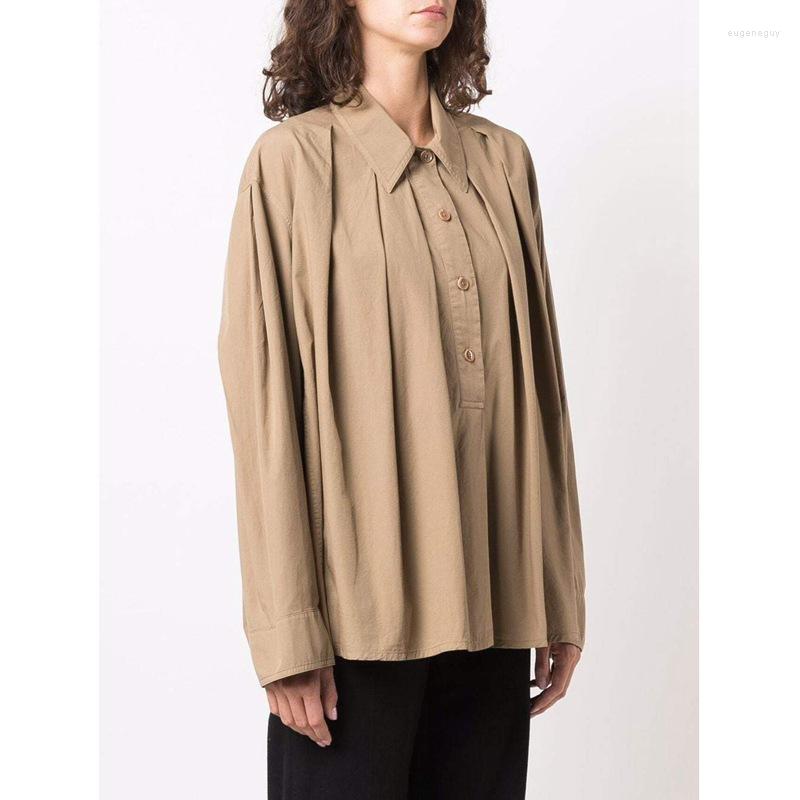 Women's Blouses Women Office Wear Pleated Blouse Long Sleeve Turn-Down Collar 2022 Autumn Winter Ladies Loose Shirt And Tops Front With, Khaki
Women's Blouses Women Office Wear Pleated Blouse Long Sleeve Turn-Down Collar 2022 Autumn Winter Ladies Loose Shirt And Tops Front With, Khaki
