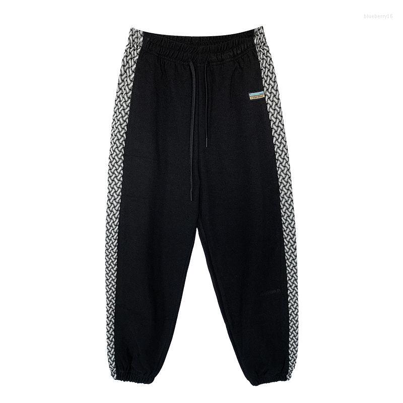 Men's Pants Autumn And Winter Men's Personalized Loose Fashion Casual Korean Version Wei Trend, Black