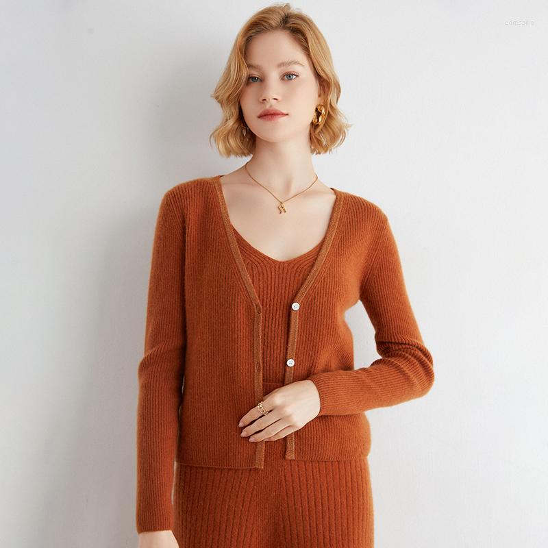 Women' Knits High Quality Cashmere Sweater Women' V-Neck Autumn And Winter Style Korean Fashion Casual Elegant Knitted Cardigan Jacket, White
Women' Knits High Quality Cashmere Sweater Women' V-Neck Autumn And Winter Style Korean Fashion Casual Elegant Knitted Cardigan Jacket, White