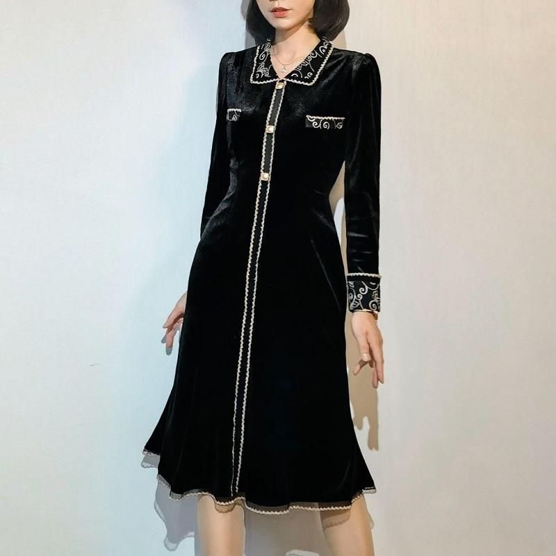 Casual Dresses Private Size Customized Elegant Vintage Long Sleeve Women Winter Velvet Fish-tail Kawaii Sweet Ladies Cocktail Party Knitted, Black
Casual Dresses Private Size Customized Elegant Vintage Long Sleeve Women Winter Velvet Fish-tail Kawaii Sweet Ladies Cocktail Party Knitted, Black