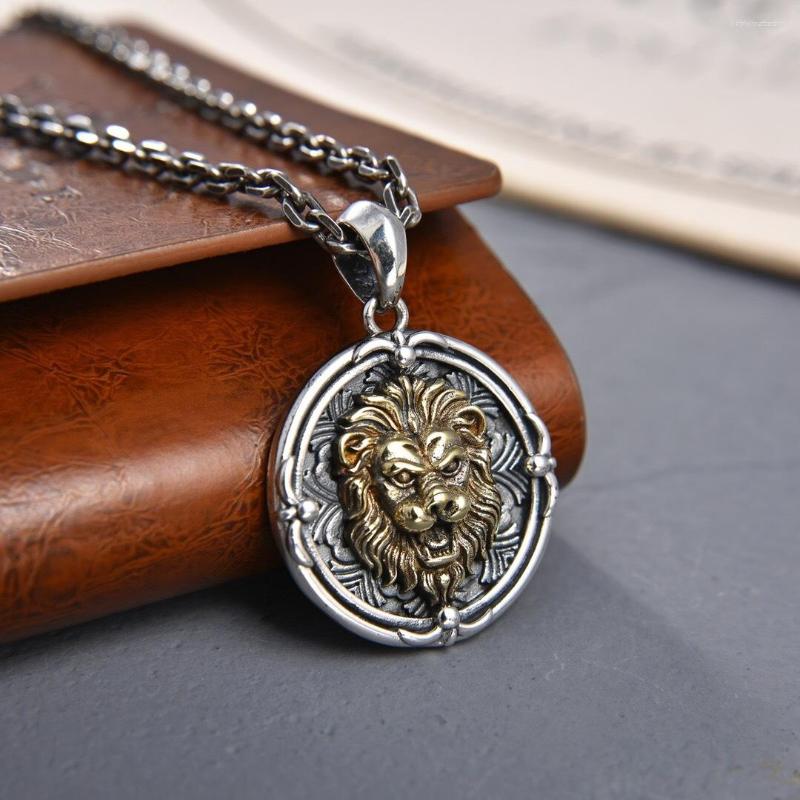 Pendant Necklaces Sterling Silver Vintage Thai Old Fashion Men's Personality Full Chain Domineering Lion Medal
Pendant Necklaces Sterling Silver Vintage Thai Old Fashion Men's Personality Full Chain Domineering Lion Medal