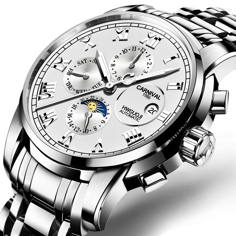 Wristwatches Switzerland Carnival Sapphire Reloj Hombre Watch Men Multi-function Watches Luminous Relogio Clock C8008G-1, Item 3
Wristwatches Switzerland Carnival Sapphire Reloj Hombre Watch Men Multi-function Watches Luminous Relogio Clock C8008G-1, Item 3