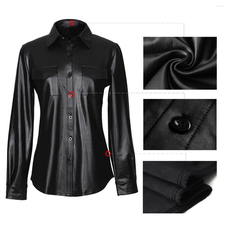 Women' Blouses Women' Fake Leather Shirt Autumn European And American Style Nightclub Ladies Sexy PU Long-sleeved, Red
Women' Blouses Women' Fake Leather Shirt Autumn European And American Style Nightclub Ladies Sexy PU Long-sleeved, Red