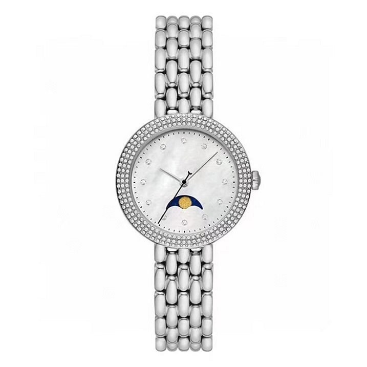 Women's fashion quartz watch silver dial 28mm diamond imported original advanced movement electronic phase function timing 316L fine steel R11461 watch
Women's fashion quartz watch silver dial 28mm diamond imported original advanced movement electronic phase function timing 316L fine steel R11461 watch