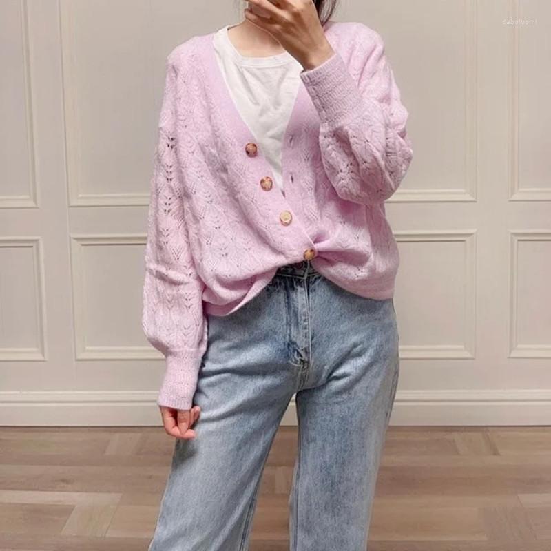 Women's Knits 2022 Women V-neck Wool Mohair Blend Knit Cardigan Top French Sweet Female Single-Breasted Hollow Out Soft Sweater Knitwear, Yellow
Women's Knits 2022 Women V-neck Wool Mohair Blend Knit Cardigan Top French Sweet Female Single-Breasted Hollow Out Soft Sweater Knitwear, Yellow