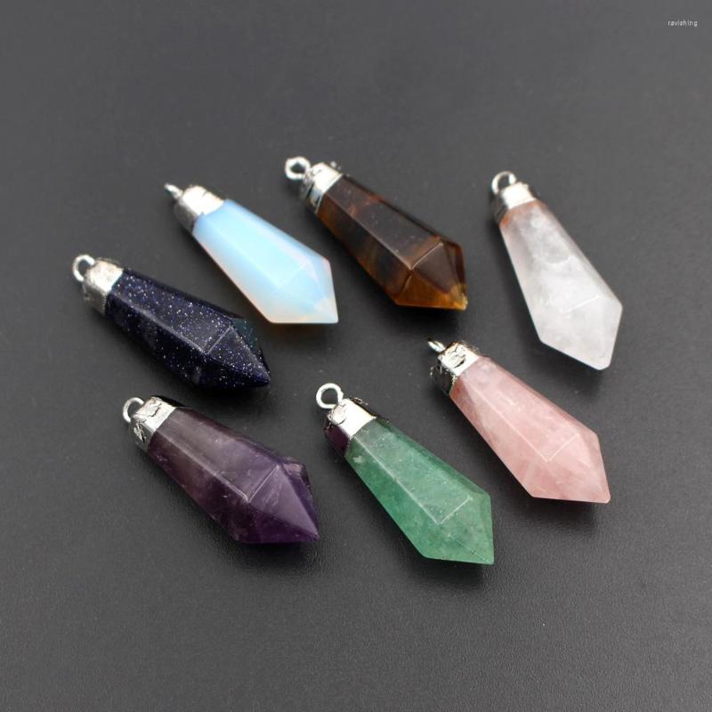 Pendant Necklaces 6pcs Silver Plated Natural Stone Hexagonal Point Pendants Healing Crystal Quartz Tiger Eye Pendulum Chakra Jewelry
Pendant Necklaces 6pcs Silver Plated Natural Stone Hexagonal Point Pendants Healing Crystal Quartz Tiger Eye Pendulum Chakra Jewelry