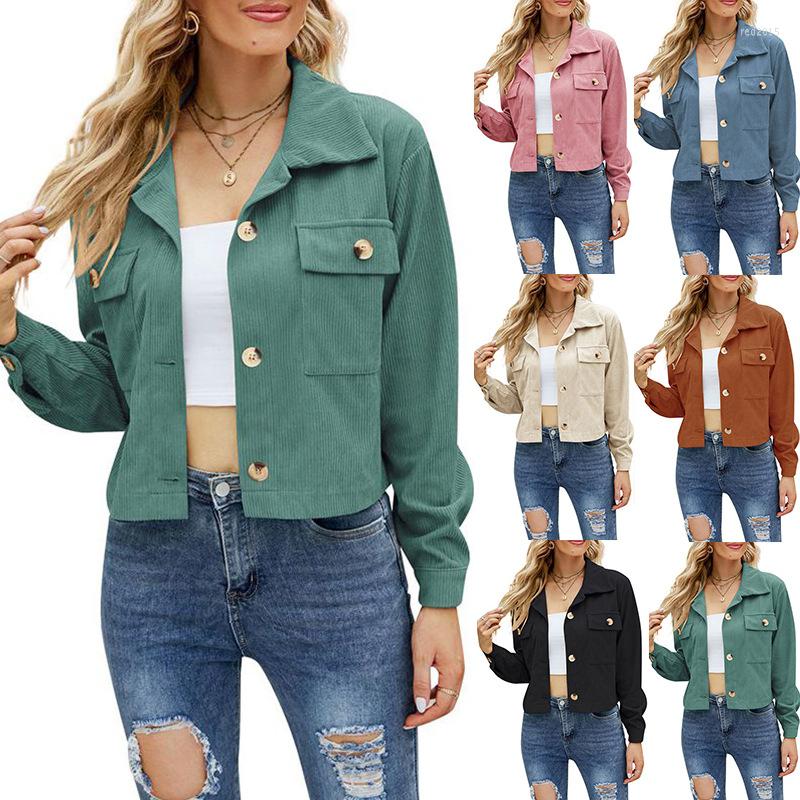 Women' Jackets Streetwear Corduroy Jacket Coat Autumn And Winter Short Women' Long Sleeve Solid Casual Women Loose Lady Tops 22631, Beige
Women' Jackets Streetwear Corduroy Jacket Coat Autumn And Winter Short Women' Long Sleeve Solid Casual Women Loose Lady Tops 22631, Beige