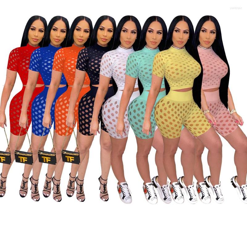 Women' Tracksuits 2022 Women Solid Color Holes Hollow Out Two Piece Set Summer Short Sleeve Sweatshirt And Shorts 2 Sets, Pink
Women' Tracksuits 2022 Women Solid Color Holes Hollow Out Two Piece Set Summer Short Sleeve Sweatshirt And Shorts 2 Sets, Pink