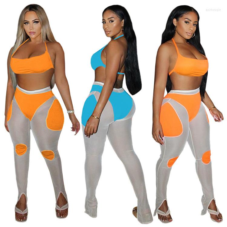 Women' Two Piece Pants European And American Women' Summer Fashion Mesh Milk Silk Stitching Wrapped Chest Open Back Sexy Two-piece, Orange
Women' Two Piece Pants European And American Women' Summer Fashion Mesh Milk Silk Stitching Wrapped Chest Open Back Sexy Two-piece, Orange