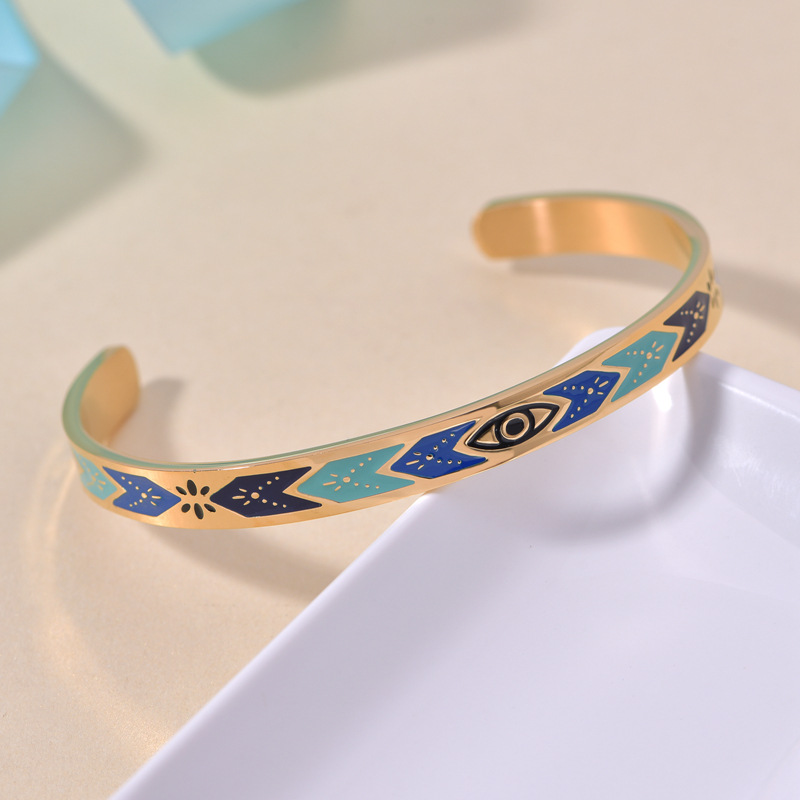 Bohemian Style Enamel Bangle Bracelet Jewelry for Women Gift