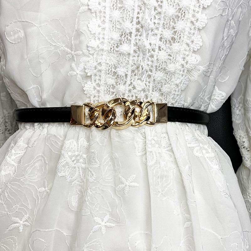 Belts Spring Summer Thin Belt Women Gold Metal Chain Buckle Waistband Black White Adjustable Waist For Pants Dress
Belts Spring Summer Thin Belt Women Gold Metal Chain Buckle Waistband Black White Adjustable Waist For Pants Dress