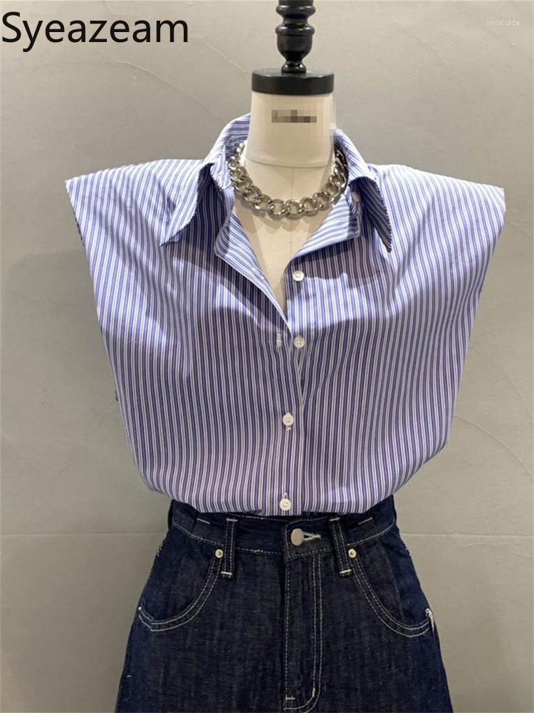 Women' Blouses Syeazeam Fashionable Temperament Shirt Women' Age-reducing Striped Button 2022 Summer Slim Lapel Sleeveless Blouse, Purple
Women' Blouses Syeazeam Fashionable Temperament Shirt Women' Age-reducing Striped Button 2022 Summer Slim Lapel Sleeveless Blouse, Purple