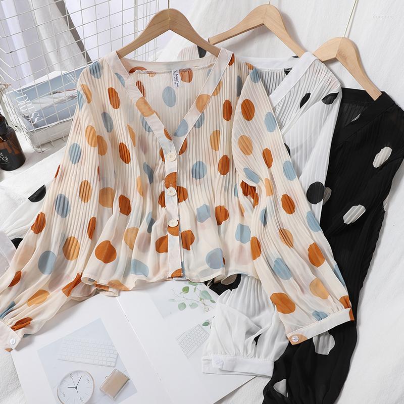 Women's Blouses Sweet Dot Women Chiffon Blouse Spring Summer Long Sleeve V Neck And Top Vintage Casual Shirt Button Holiday Blusas, Black
Women's Blouses Sweet Dot Women Chiffon Blouse Spring Summer Long Sleeve V Neck And Top Vintage Casual Shirt Button Holiday Blusas, Black