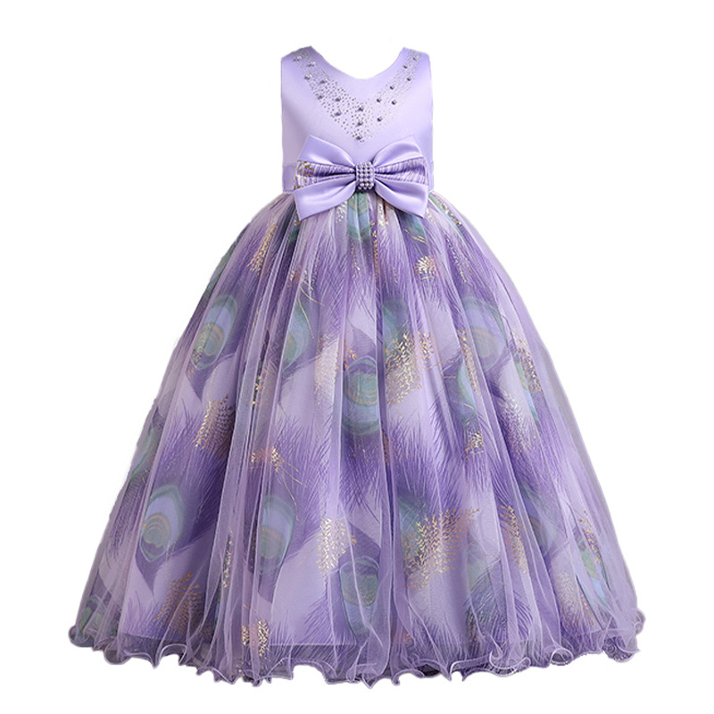 Bg Beaded Crystal Wer Girls Dresses For Teens Or Length Beach Girl Pageant Party Gowns Tulle Skirt Formal Kids Wear 403 6660311