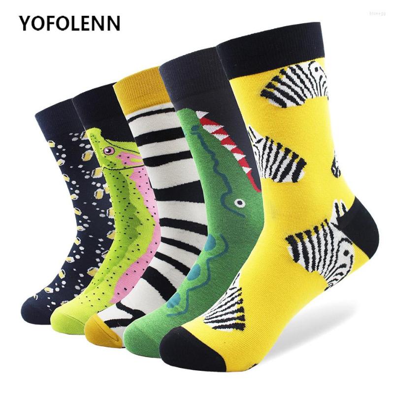 Men's Socks 5 Pairs/lot Combed Cotton High Quality Men With Animal Zebra Crocodile Pattern Design Happy Funny Crew Cool Casual, 012-5
Men's Socks 5 Pairs/lot Combed Cotton High Quality Men With Animal Zebra Crocodile Pattern Design Happy Funny Crew Cool Casual, 012-5