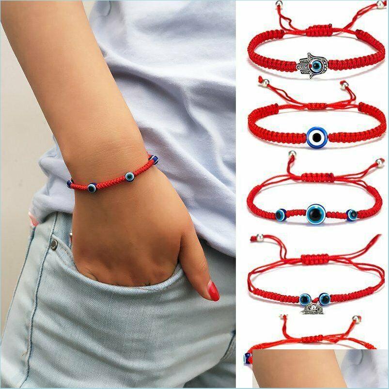 Charm Bracelets Blue Evil Eye Charm Braided Rope Chains Bracelets For Women Men Turtle Elephant Hamsa Hand Red String Bangle Fashion Dh87U
Charm Bracelets Blue Evil Eye Charm Braided Rope Chains Bracelets For Women Men Turtle Elephant Hamsa Hand Red String Bangle Fashion Dh87U