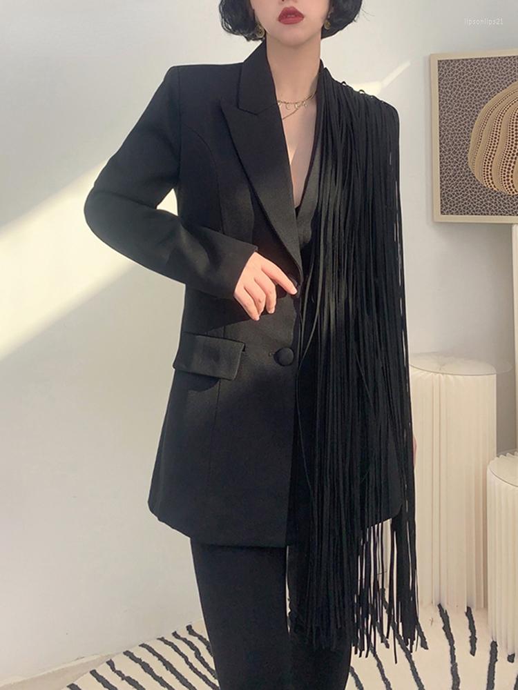 Women' Suits Solid Color Temperament 2022 Autumn And Fashion Suit Collar Splicing Tassel Women Coat 7Z436, Black
Women' Suits Solid Color Temperament 2022 Autumn And Fashion Suit Collar Splicing Tassel Women Coat 7Z436, Black