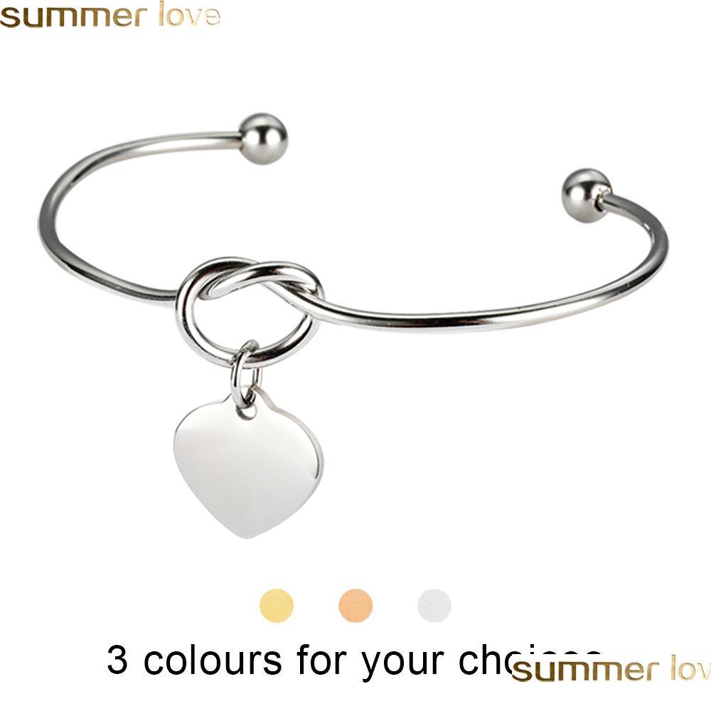 Wedding Bracelets Stainless Steel Knot Bracelet Rose Gold Sier Color Bangle Heart Charm Love Bangles Can Engrave Name Bridesmaid Wed Dhqpc
Wedding Bracelets Stainless Steel Knot Bracelet Rose Gold Sier Color Bangle Heart Charm Love Bangles Can Engrave Name Bridesmaid Wed Dhqpc