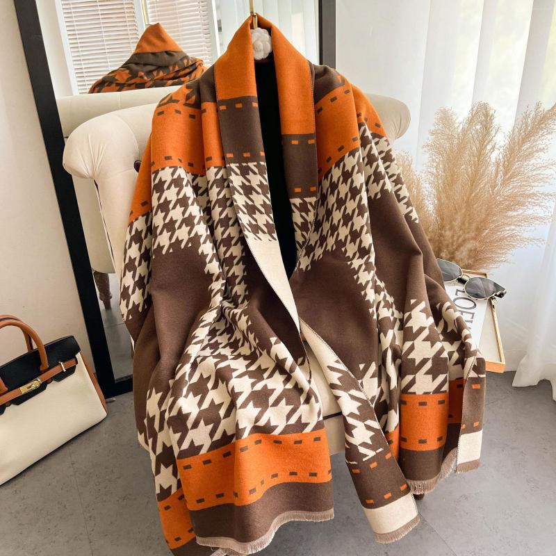 Scarves Autumn And Winter2022 Style Cashmere Thousand Bird Pattern Women's Scarf Thickened Warm Cold Proof Oversized Shawl
Scarves Autumn And Winter2022 Style Cashmere Thousand Bird Pattern Women's Scarf Thickened Warm Cold Proof Oversized Shawl