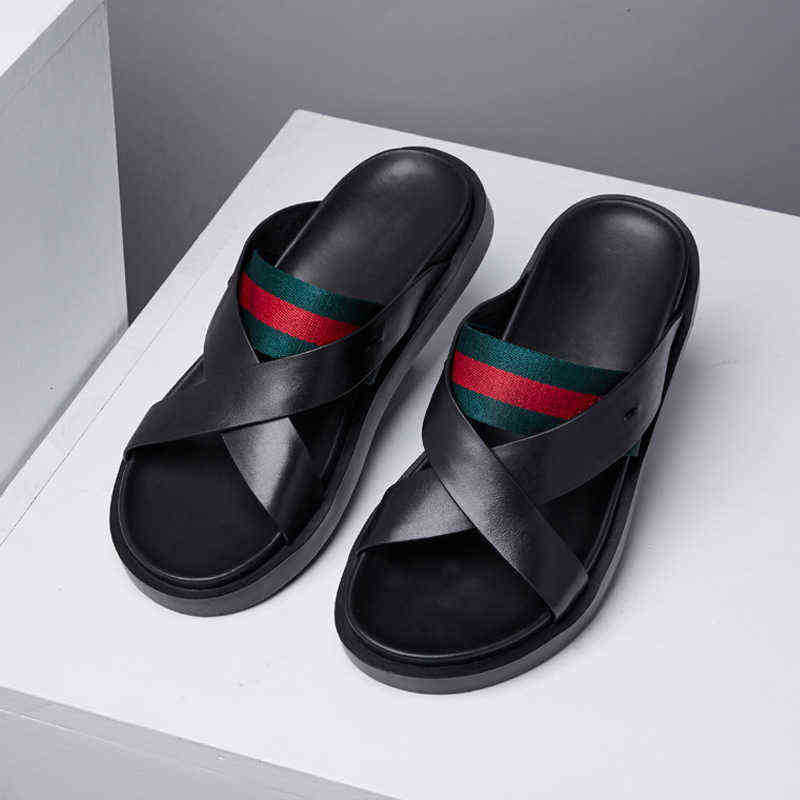 Slippers Fashion Men's Outdoor Summer Leather Flip Flops Anti Slip Beach Shoes, Black
Slippers Fashion Men's Outdoor Summer Leather Flip Flops Anti Slip Beach Shoes, Black