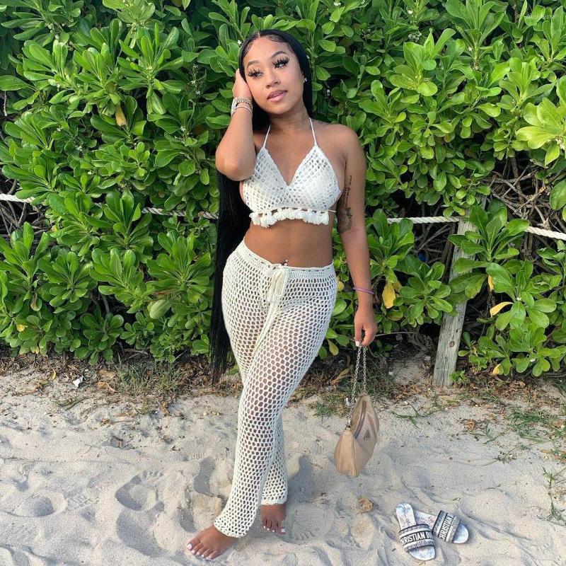 Women's Two Piece Pants Tassel Bandage Summer Beach Wear Set Women Sexy Sheer Mesh Bikini Bar Crop Top Skinny Tracksuit Holiday, White set
Women's Two Piece Pants Tassel Bandage Summer Beach Wear Set Women Sexy Sheer Mesh Bikini Bar Crop Top Skinny Tracksuit Holiday, White set