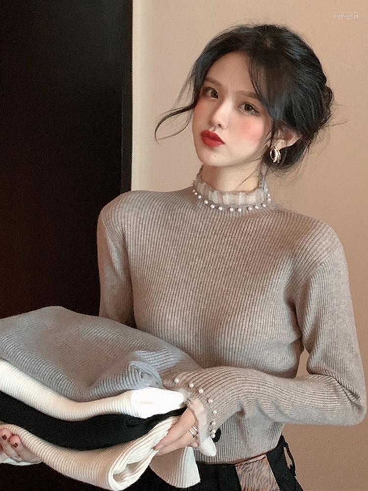 Women's Sweaters 2022 Spring Pearl Beading Knitted Tops Women Design Ruffles Standard Collar Basic Sweater Shirt, Gray sweater
Women's Sweaters 2022 Spring Pearl Beading Knitted Tops Women Design Ruffles Standard Collar Basic Sweater Shirt, Gray sweater