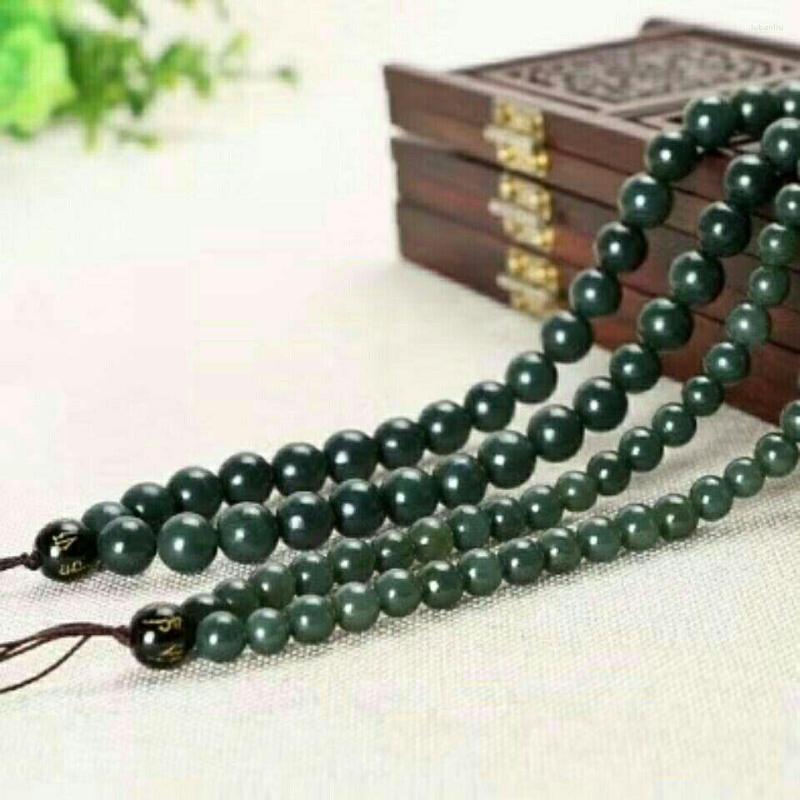 Chains Customized Hetian Jade Sapphire 6-8mm Beads Adjustable Necklace Tibetan Buddhist Mala Buddha Charm Rosary Yoga Women Men Jewelry
Chains Customized Hetian Jade Sapphire 6-8mm Beads Adjustable Necklace Tibetan Buddhist Mala Buddha Charm Rosary Yoga Women Men Jewelry