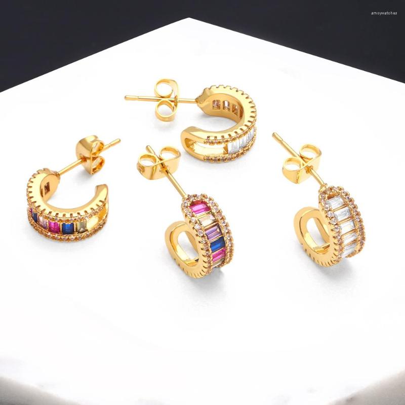 Hoop Earrings Rainbow Crystal C Shape For Women Copper Zircon Bar Dainty Gold Plated Jewelry Gifts Ersa080
Hoop Earrings Rainbow Crystal C Shape For Women Copper Zircon Bar Dainty Gold Plated Jewelry Gifts Ersa080